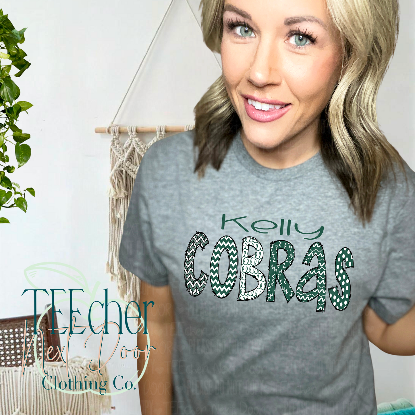 Kelly Cobras Plaid Mascot