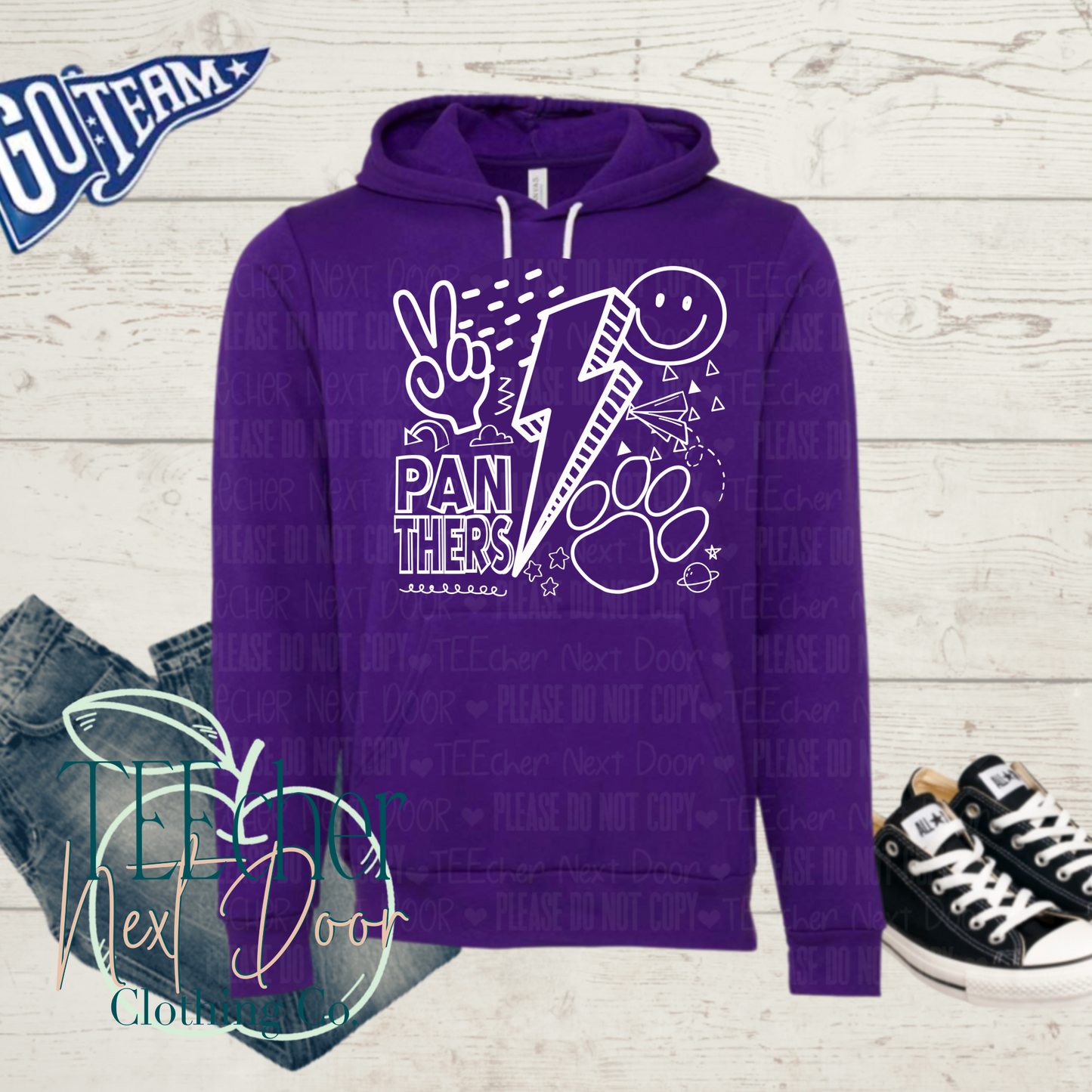 Purple Panthers Rock Collage- Single Color