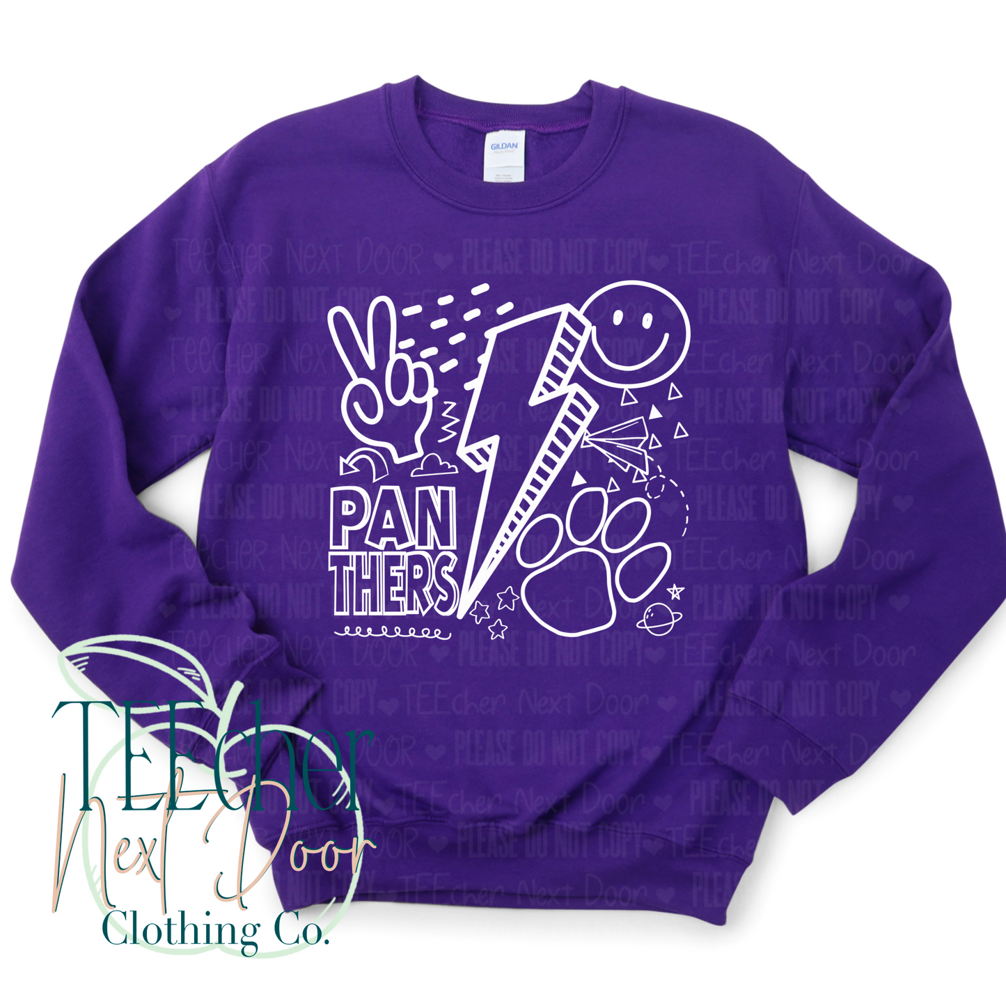Purple Panthers Rock Collage- Single Color