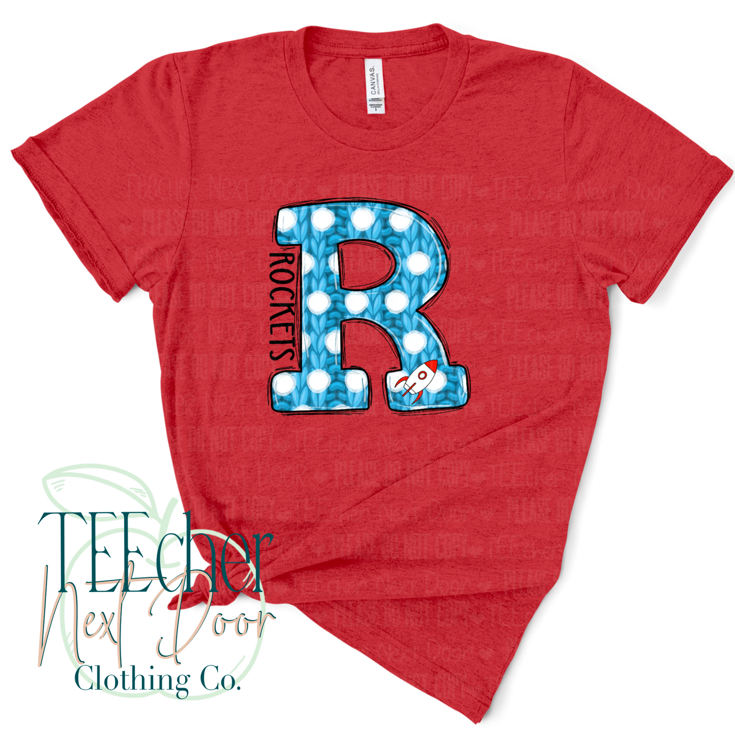 Rockets Blue Polka Dot Varsity Sweater