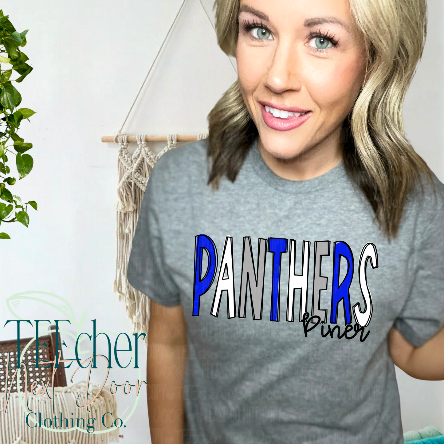 Piner Panthers Hand Drawn