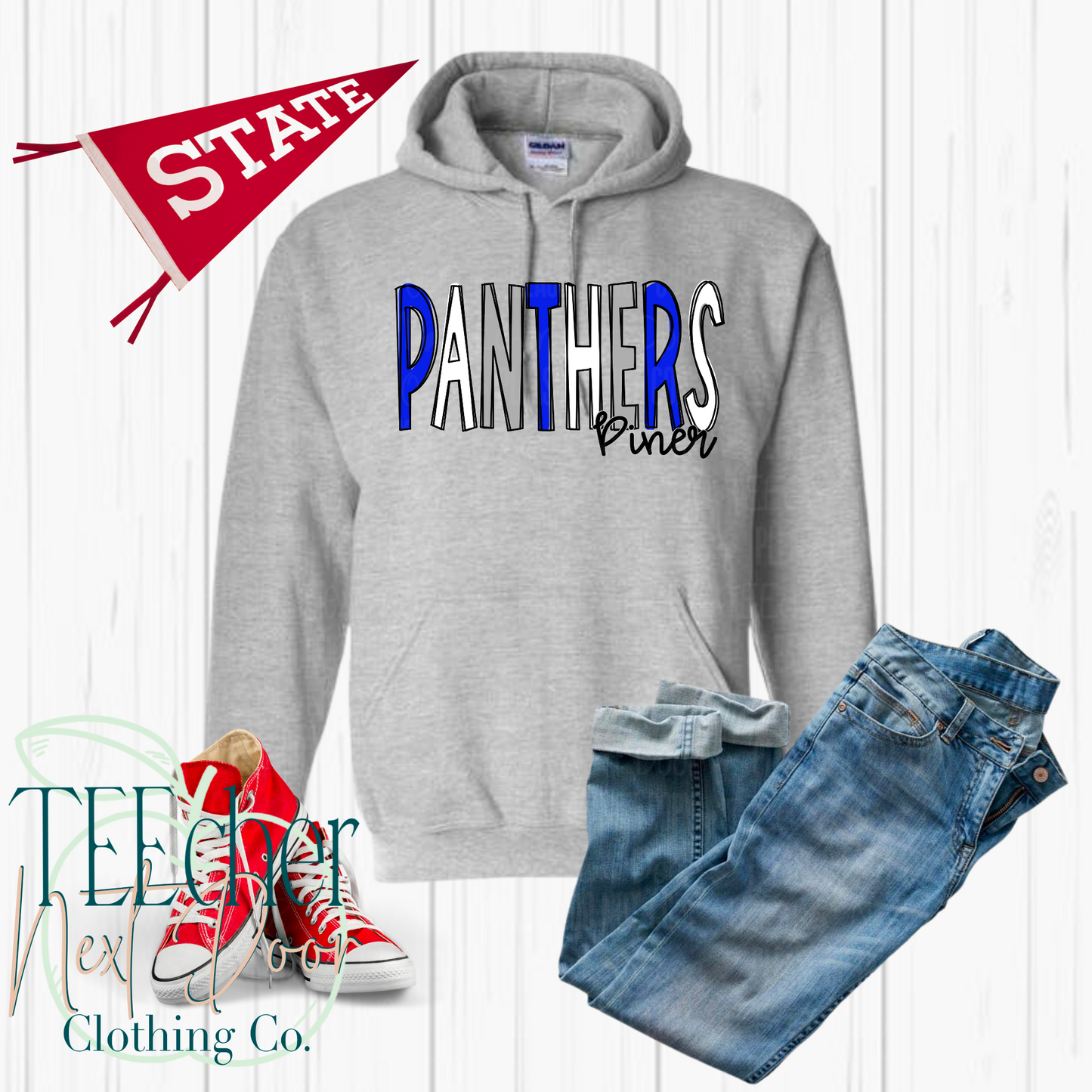 Piner Panthers Hand Drawn