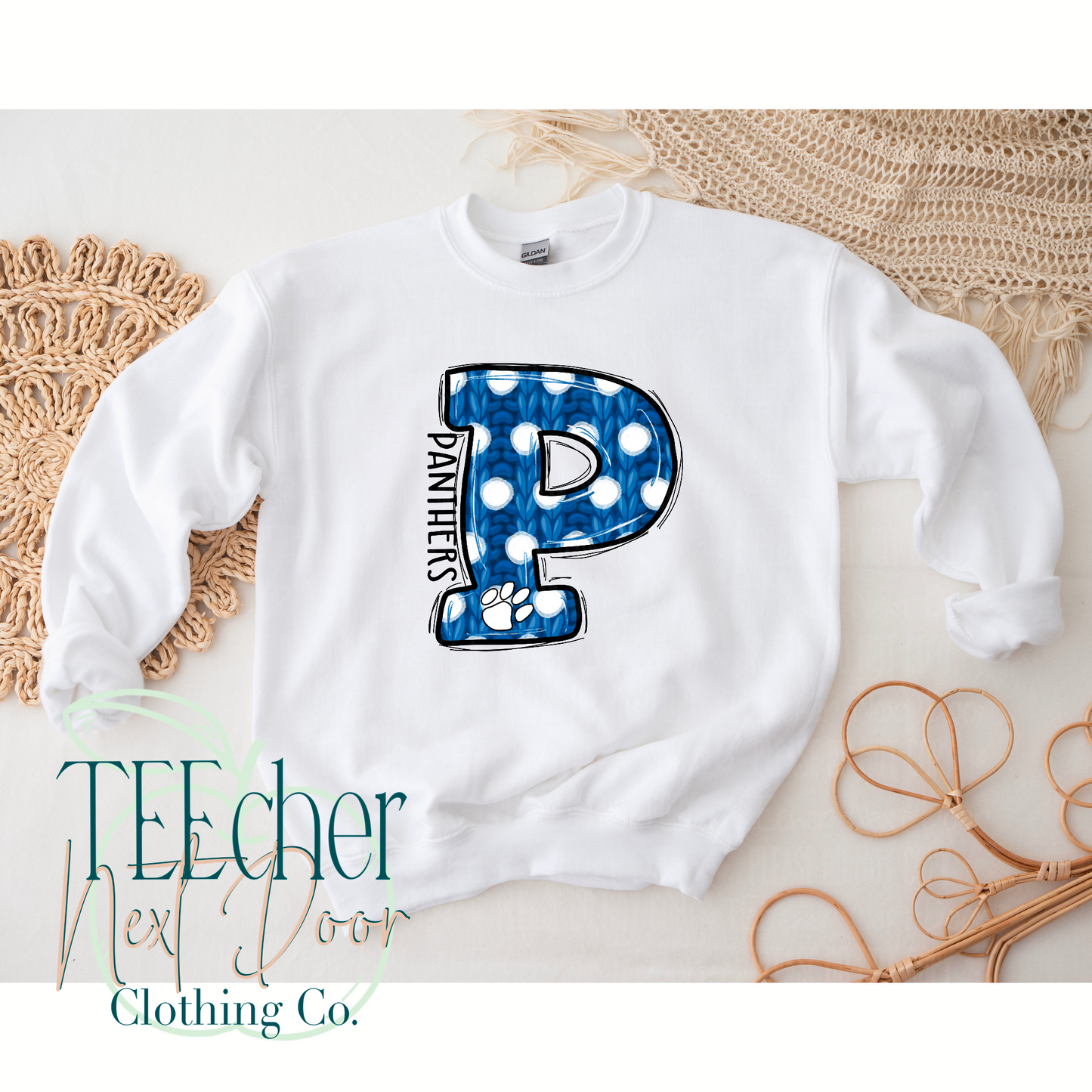 Panthers Polka Dot Varsity Sweater