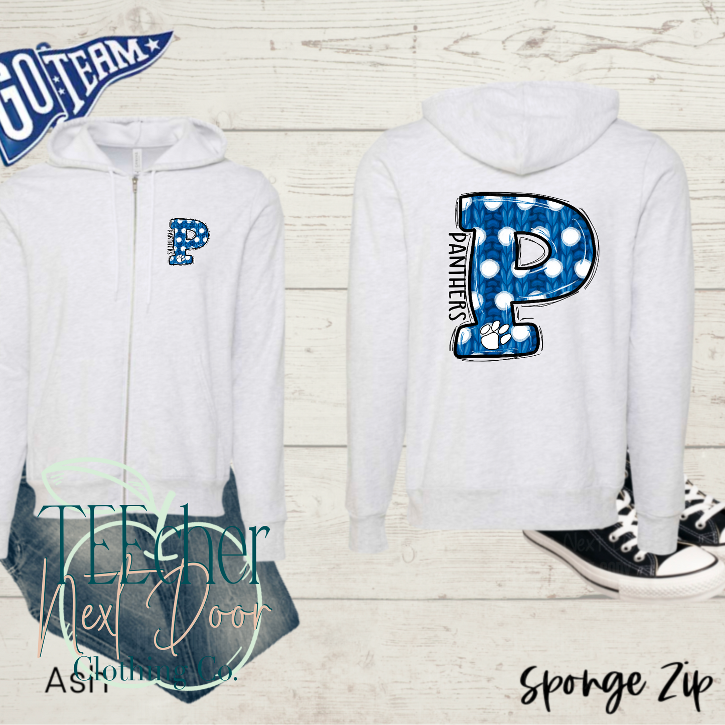 Panthers Polka Dot Varsity Sweater