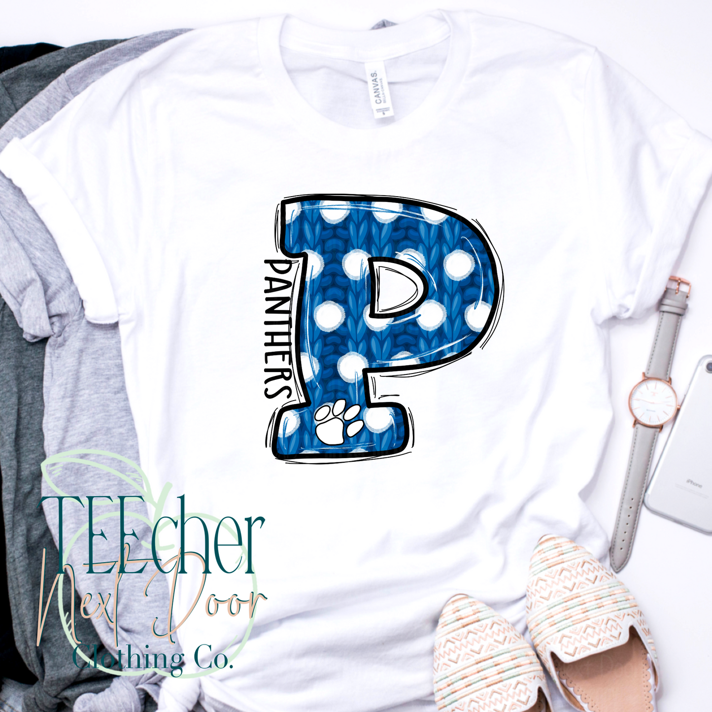 Panthers Polka Dot Varsity Sweater