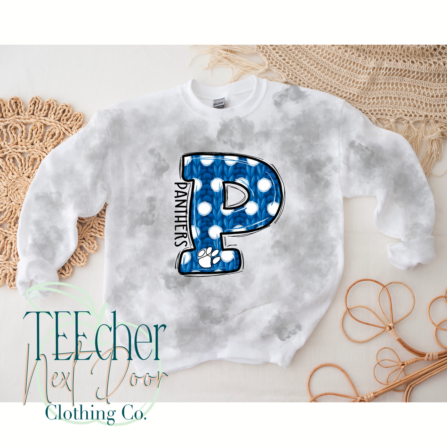 Panthers Polka Dot Varsity Sweater