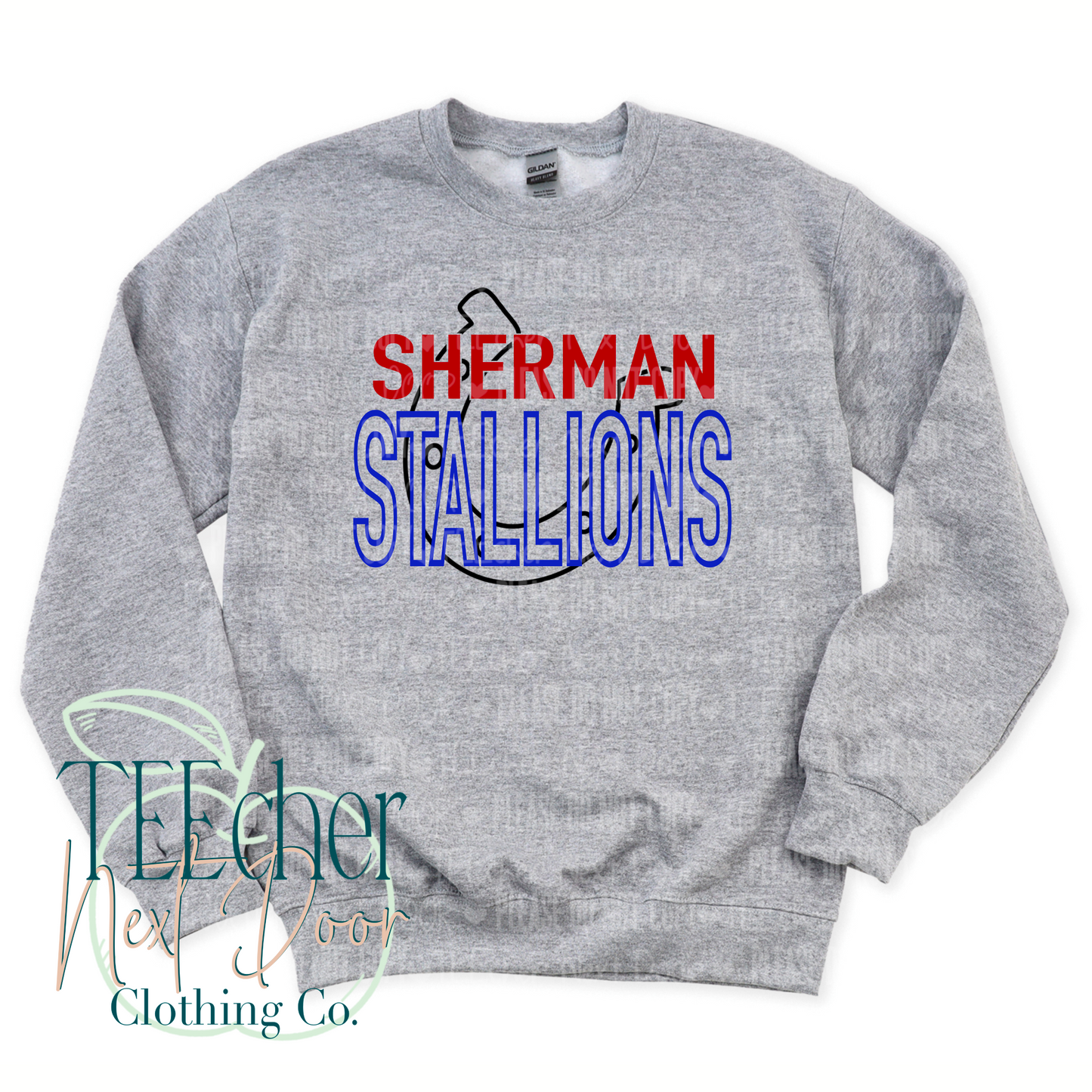 Sherman Stallions Bold Mascot Overlay
