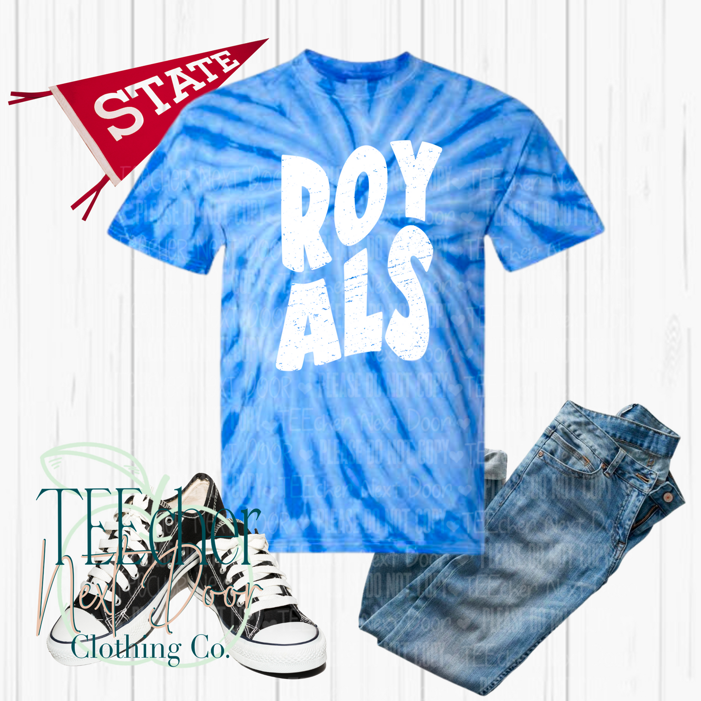 Royals Wavy Distressed