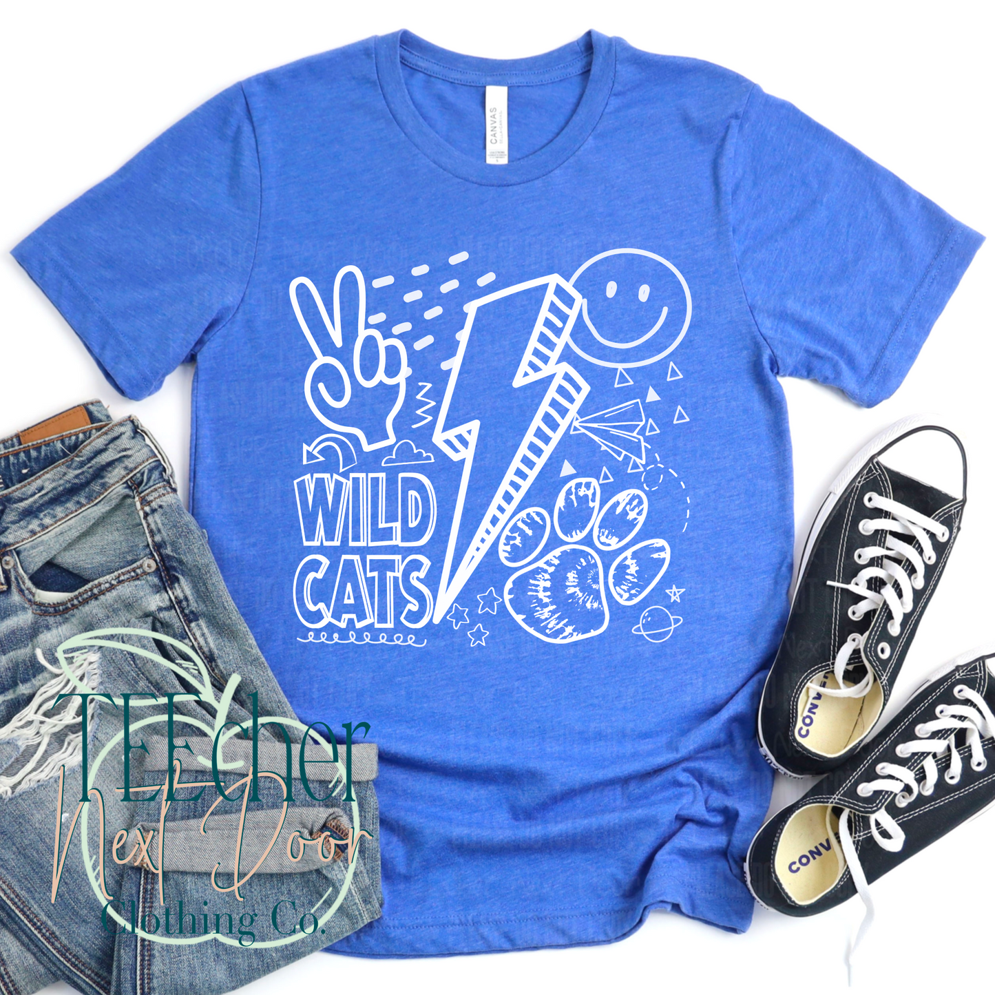 Wildcats Rock Collage- Single Color