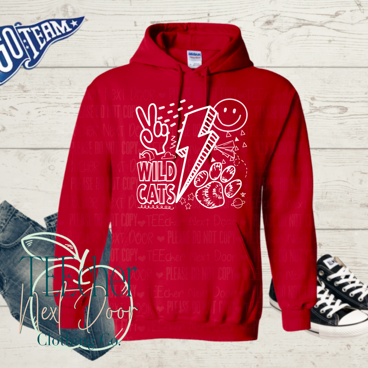 Wildcats Rock Collage- Single Color