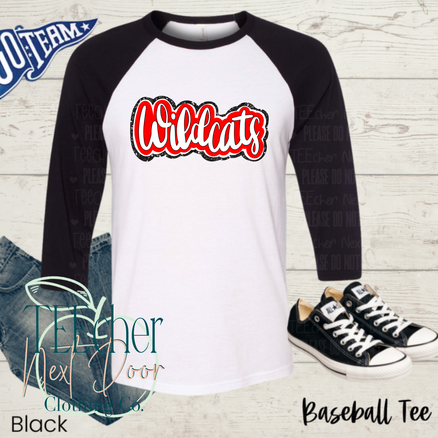 Thornwilde- Red Wildcats Plaid Script