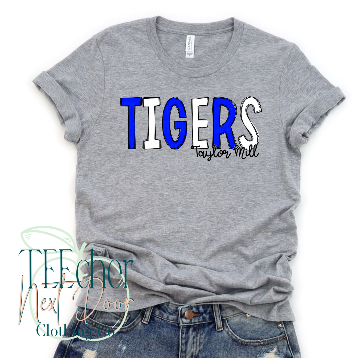 Taylor Mill Tigers Outlined Handwritten