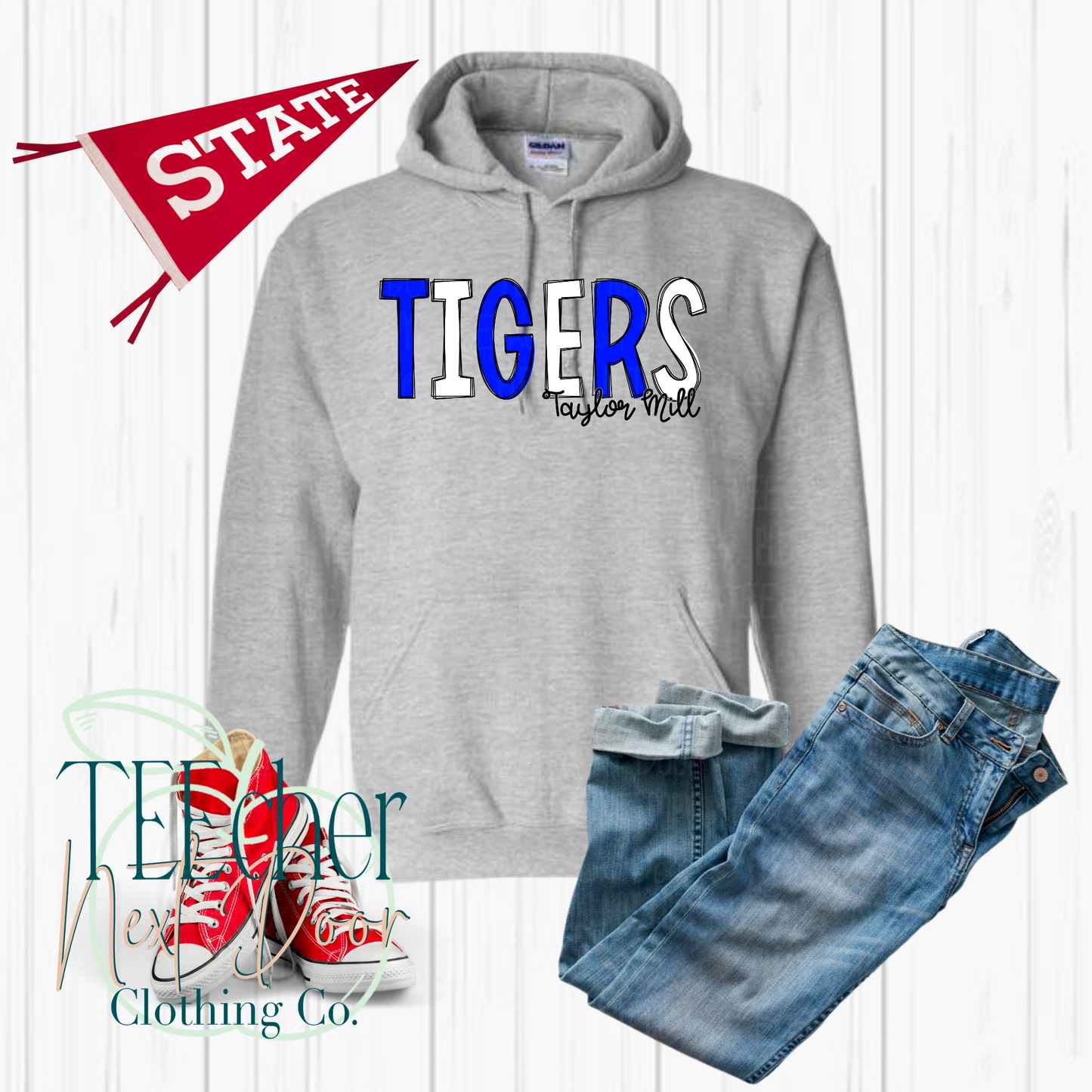 Taylor Mill Tigers Outlined Handwritten