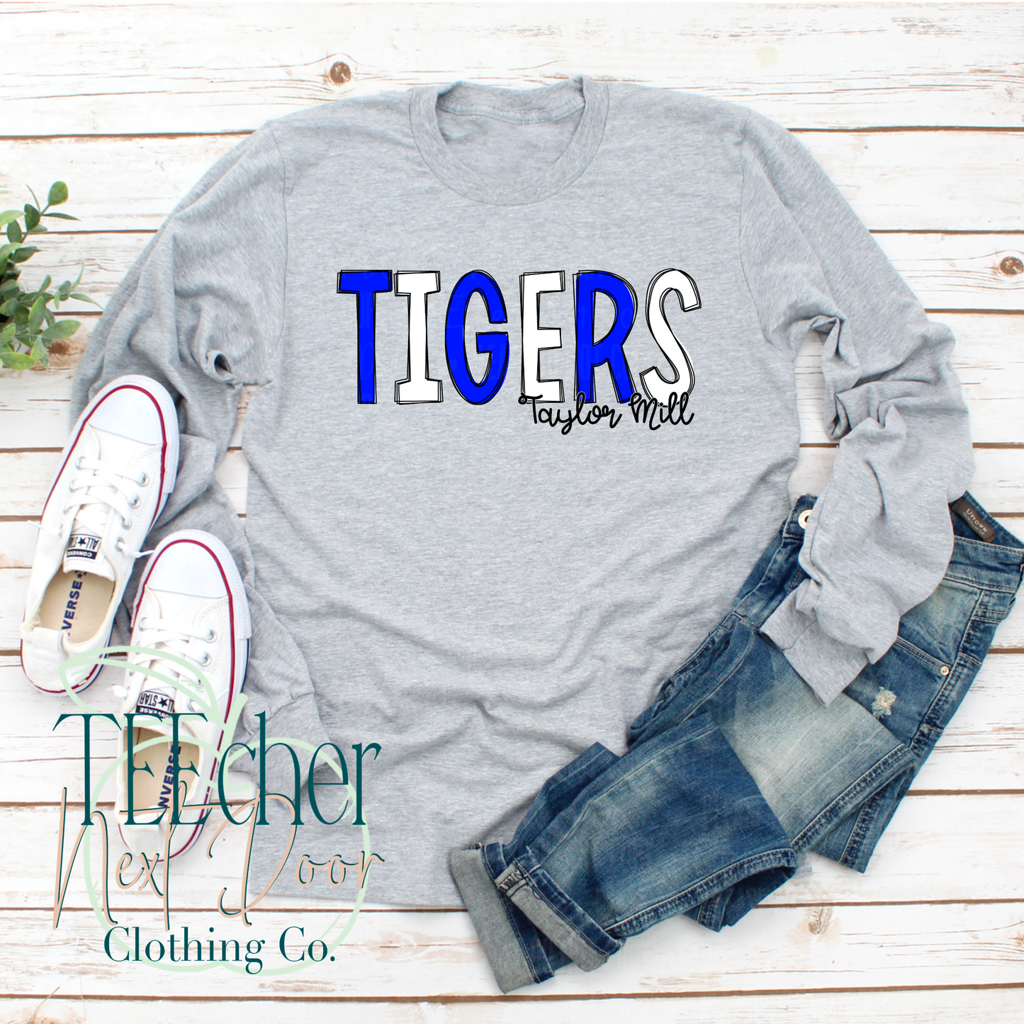 Taylor Mill Tigers Outlined Handwritten