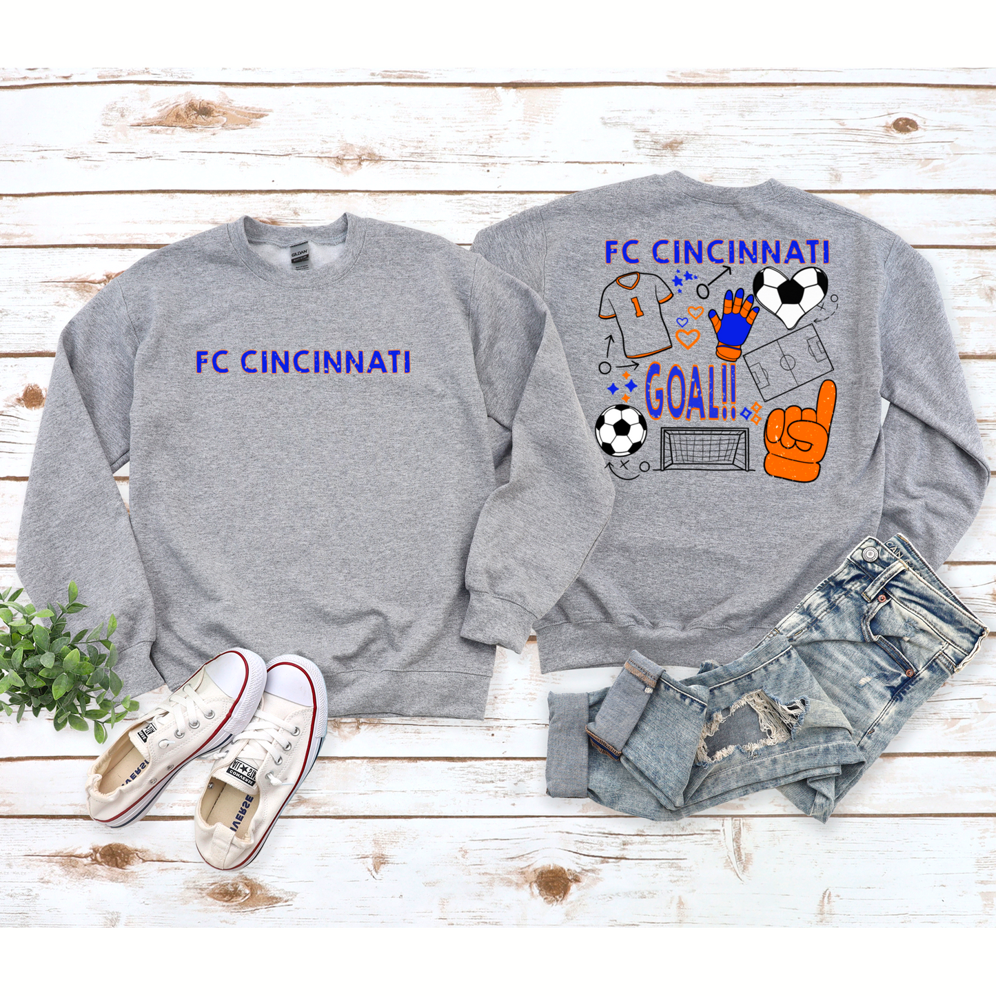 Orange and Blue Soccer Collage