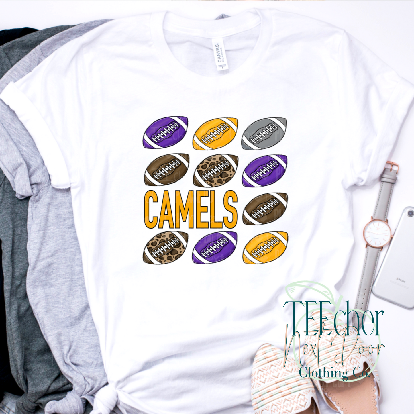 Purple and Gold Football Repeat