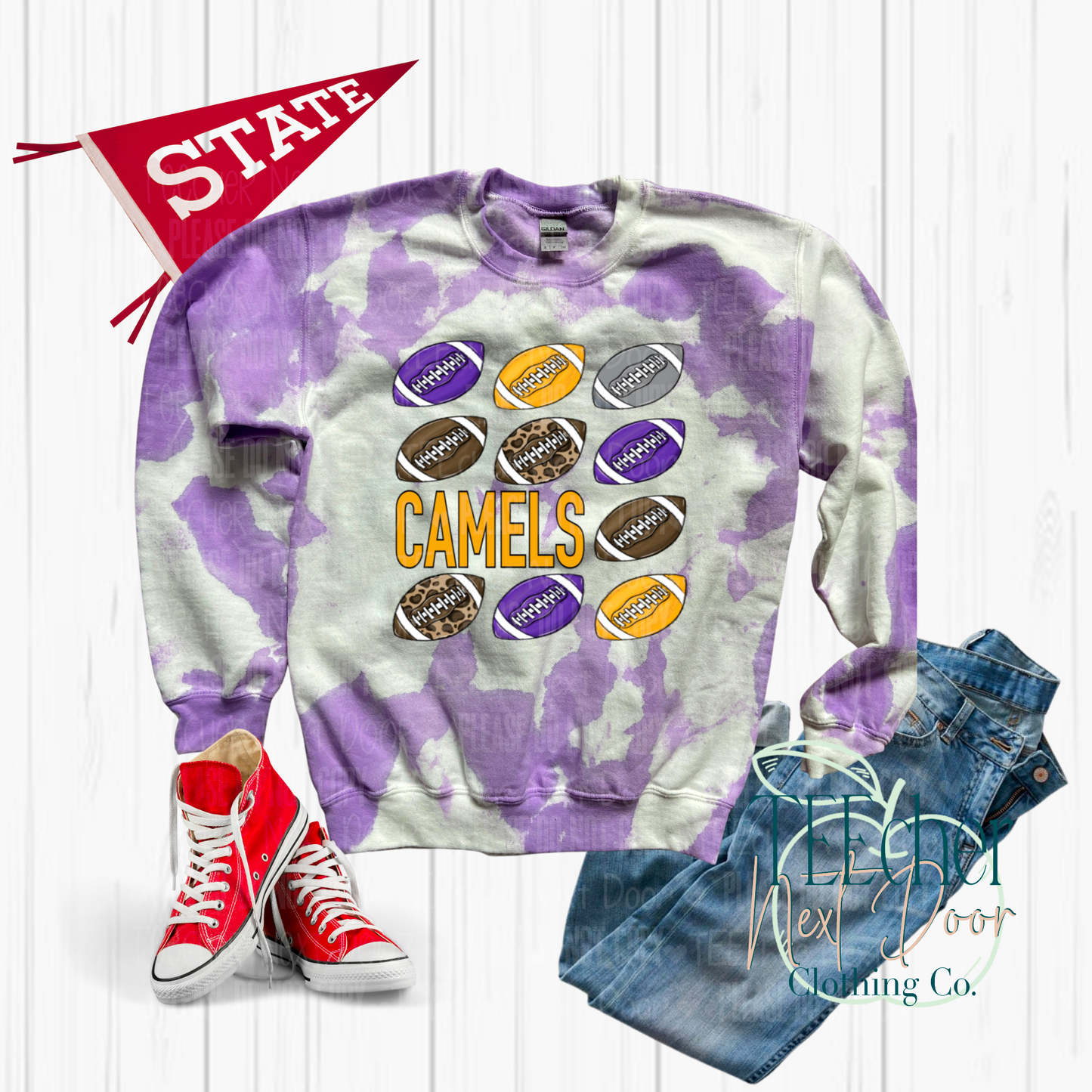 Purple and Gold Football Repeat