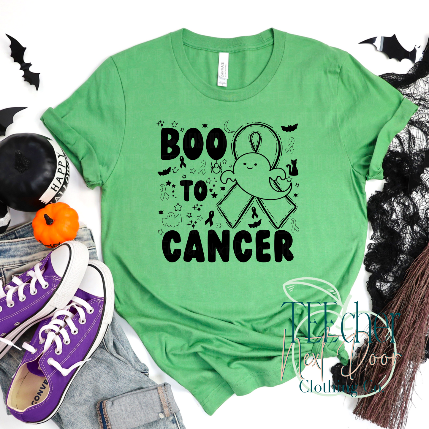 Boo to Cancer. Cancer ribbon colors. Breast cancer Halloween. Pancreatic Cancer Halloween. Cancer Survivor Halloween. Lung Cancer Halloween.