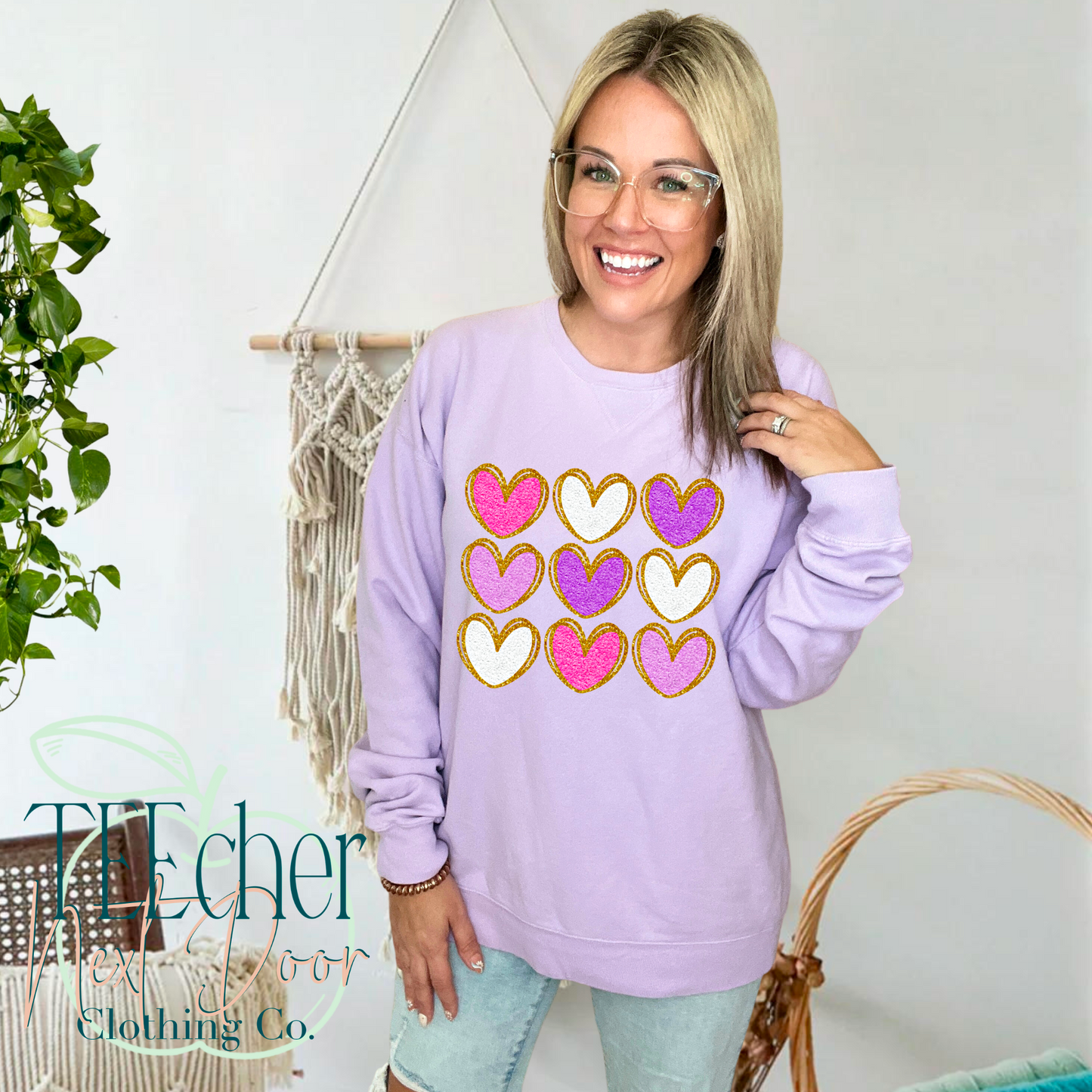 Faux Chenille Hearts