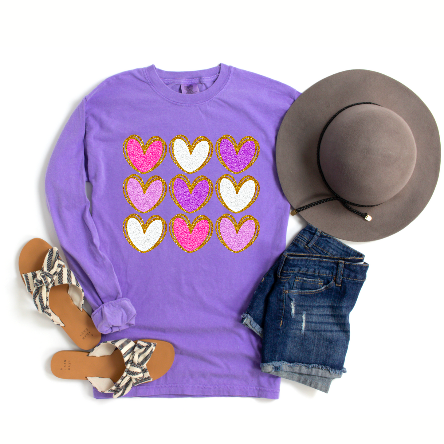 Faux Chenille Hearts