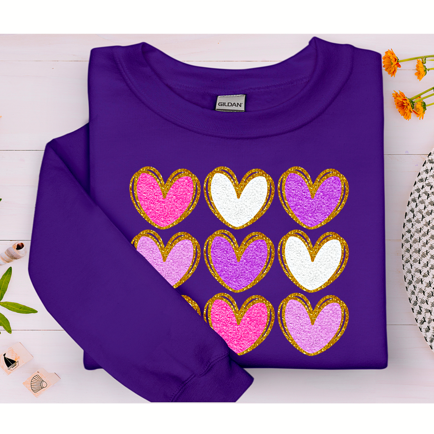 Faux Chenille Hearts