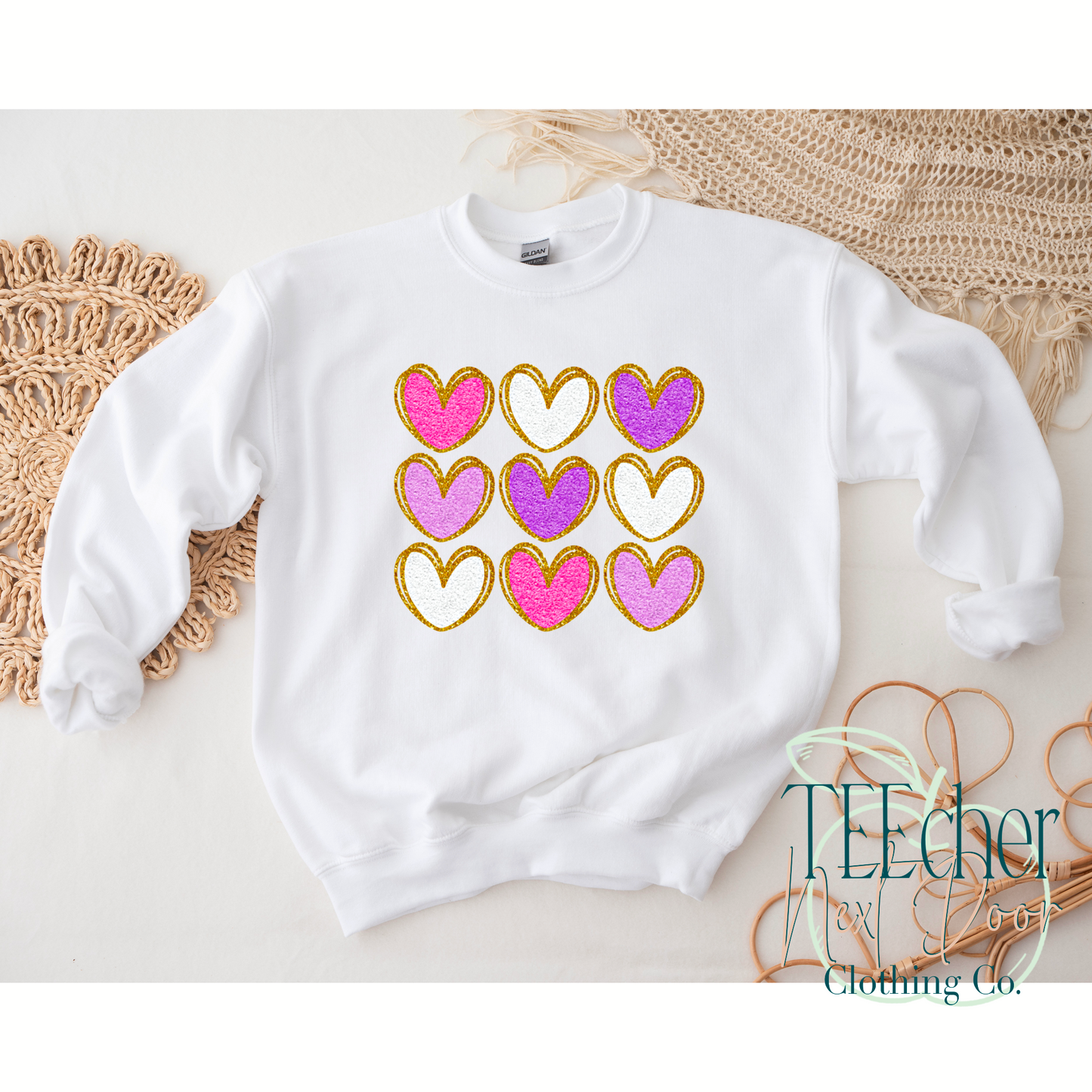 Faux Chenille Hearts