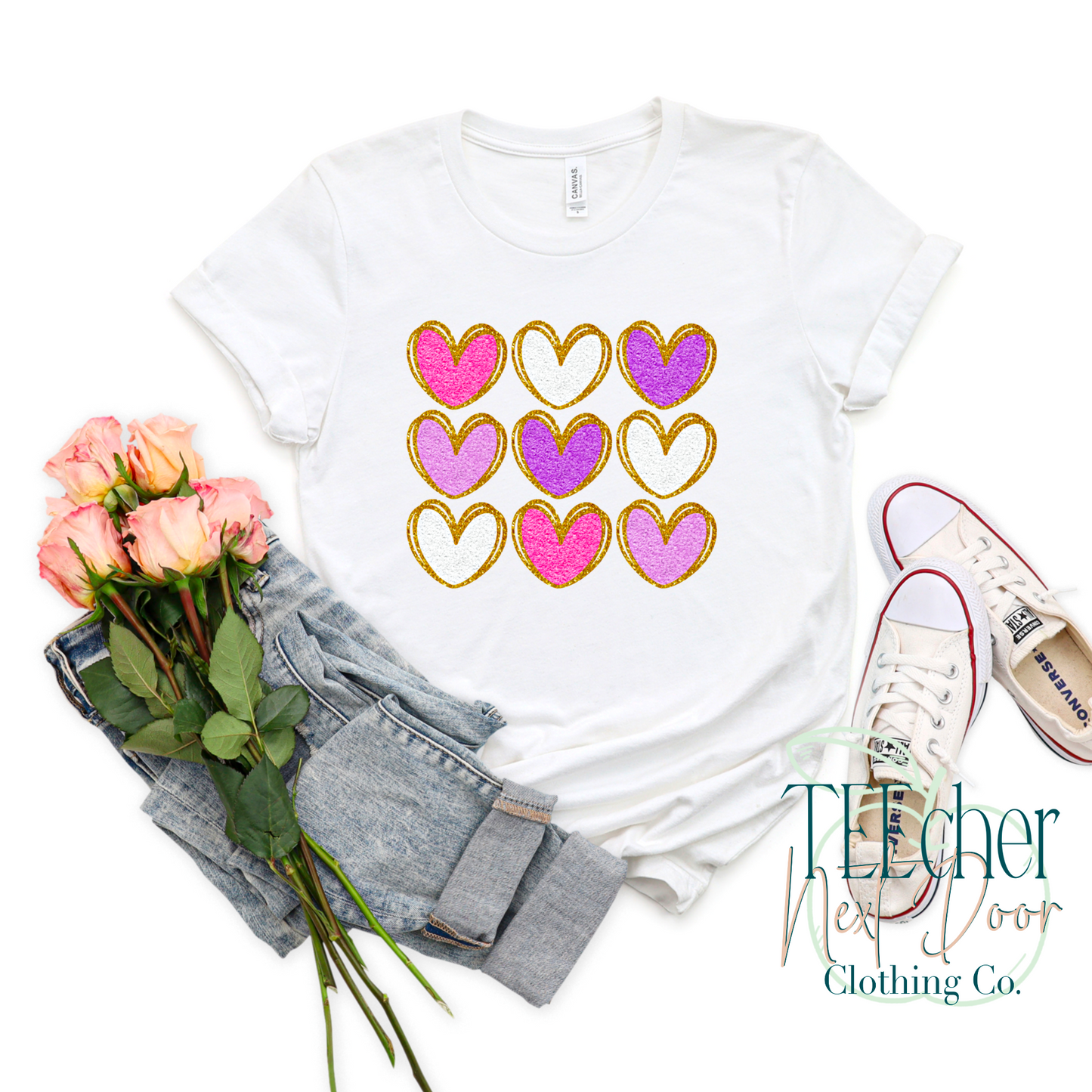 Faux Chenille Hearts