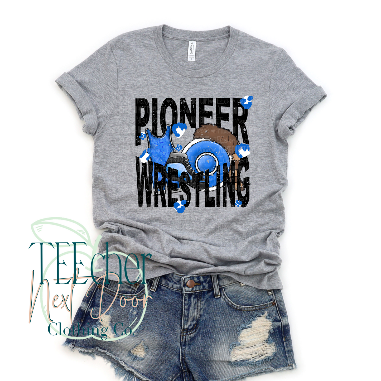 Pioneer Wrestling Geometric- Distressed