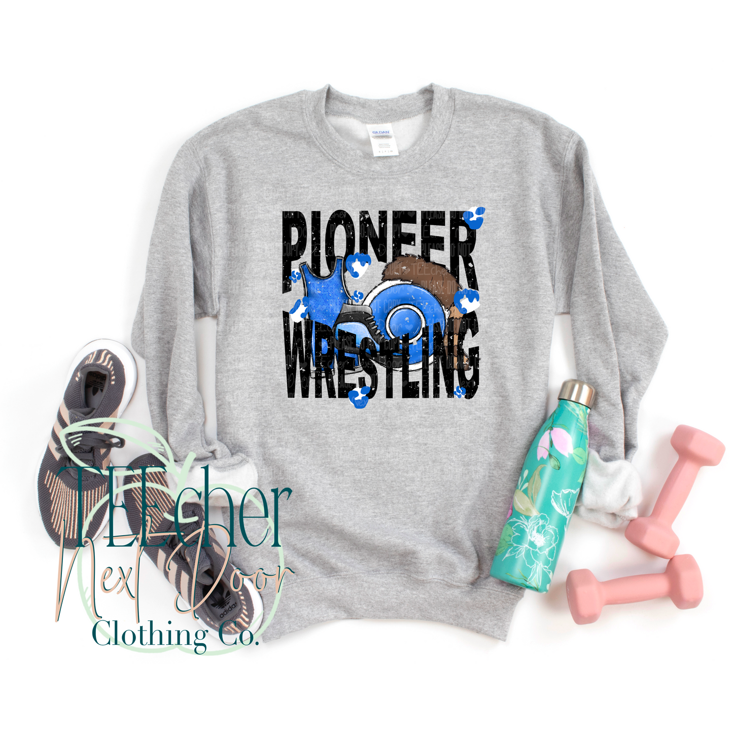 Pioneer Wrestling Geometric- Distressed