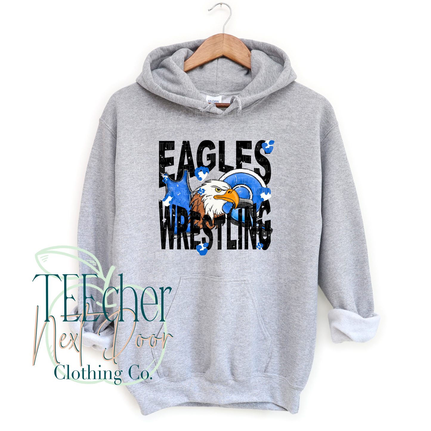 Eagles Wrestling Geometric- Distressed