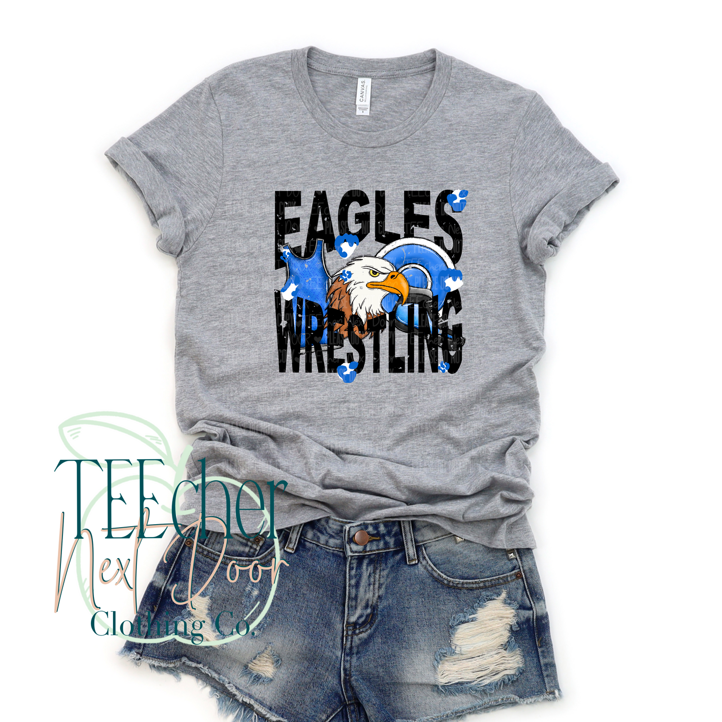 Eagles Wrestling Geometric- Distressed