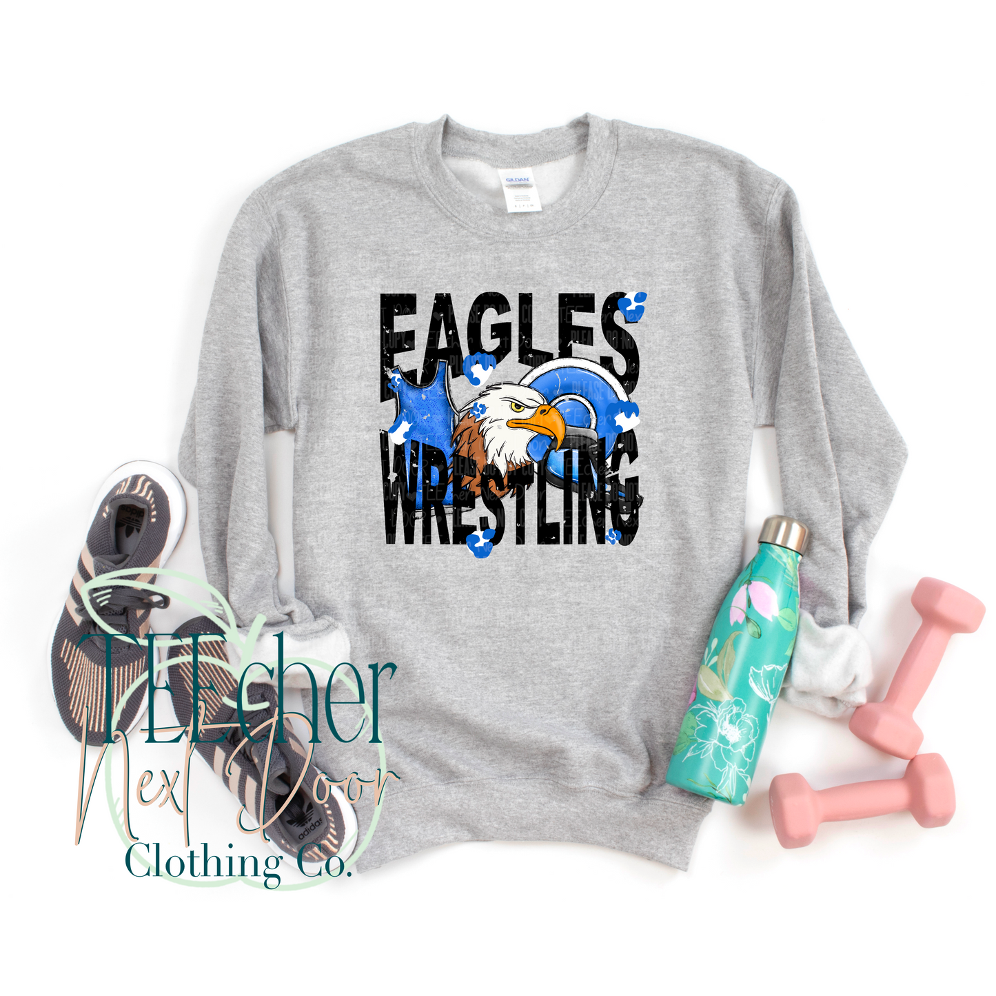 Eagles Wrestling Geometric- Distressed