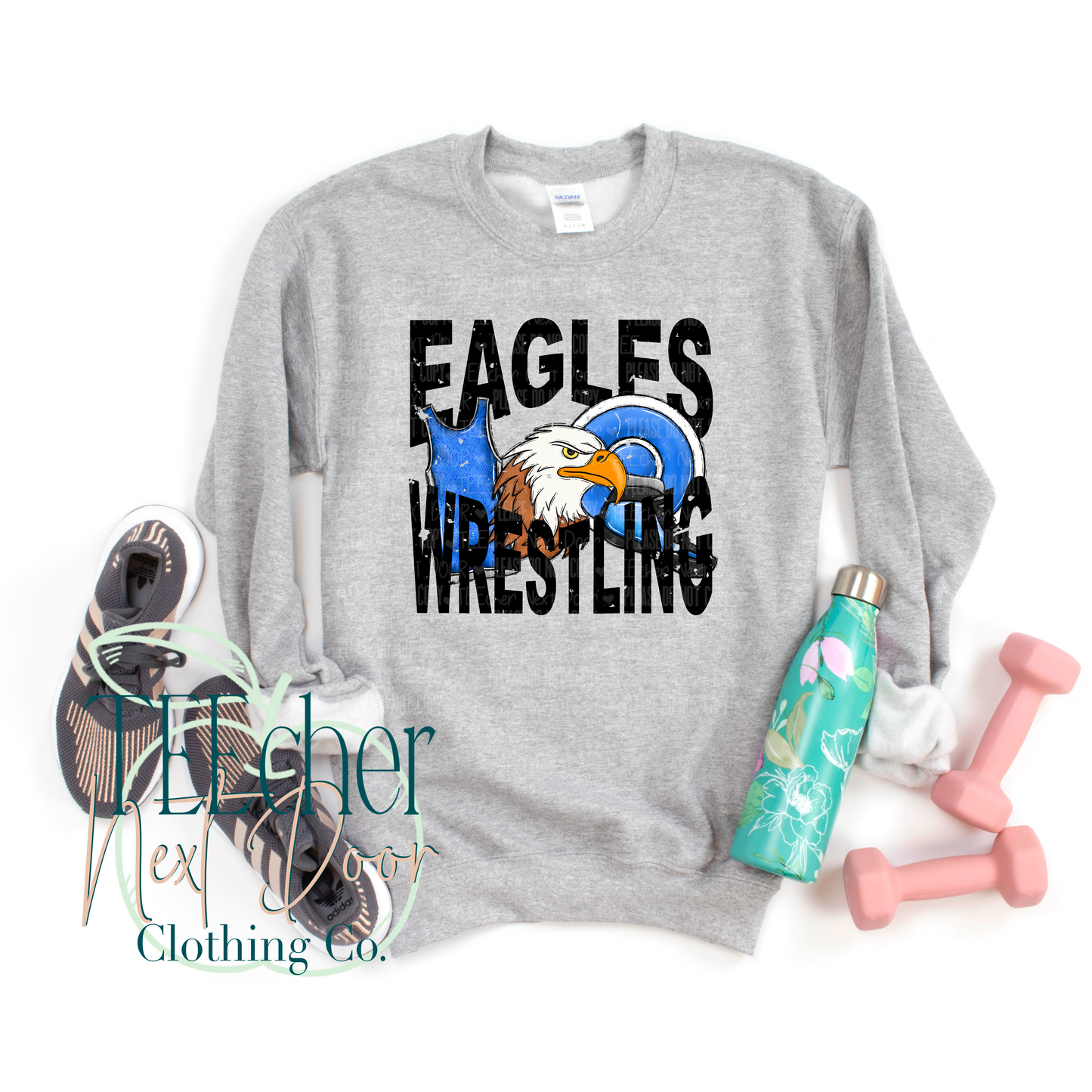 Eagles Wrestling Geometric- Distressed