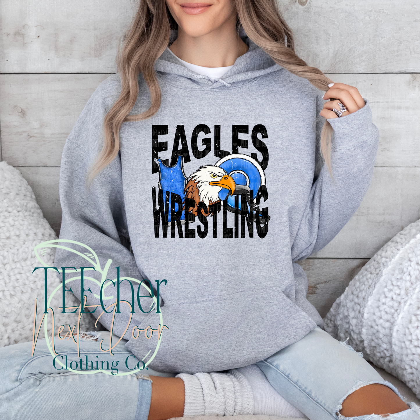 Eagles Wrestling Geometric- Distressed