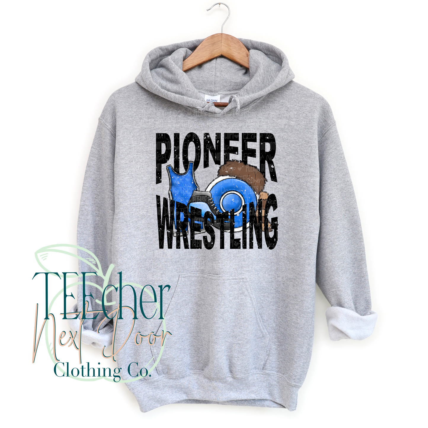 Pioneer Wrestling Geometric- Distressed