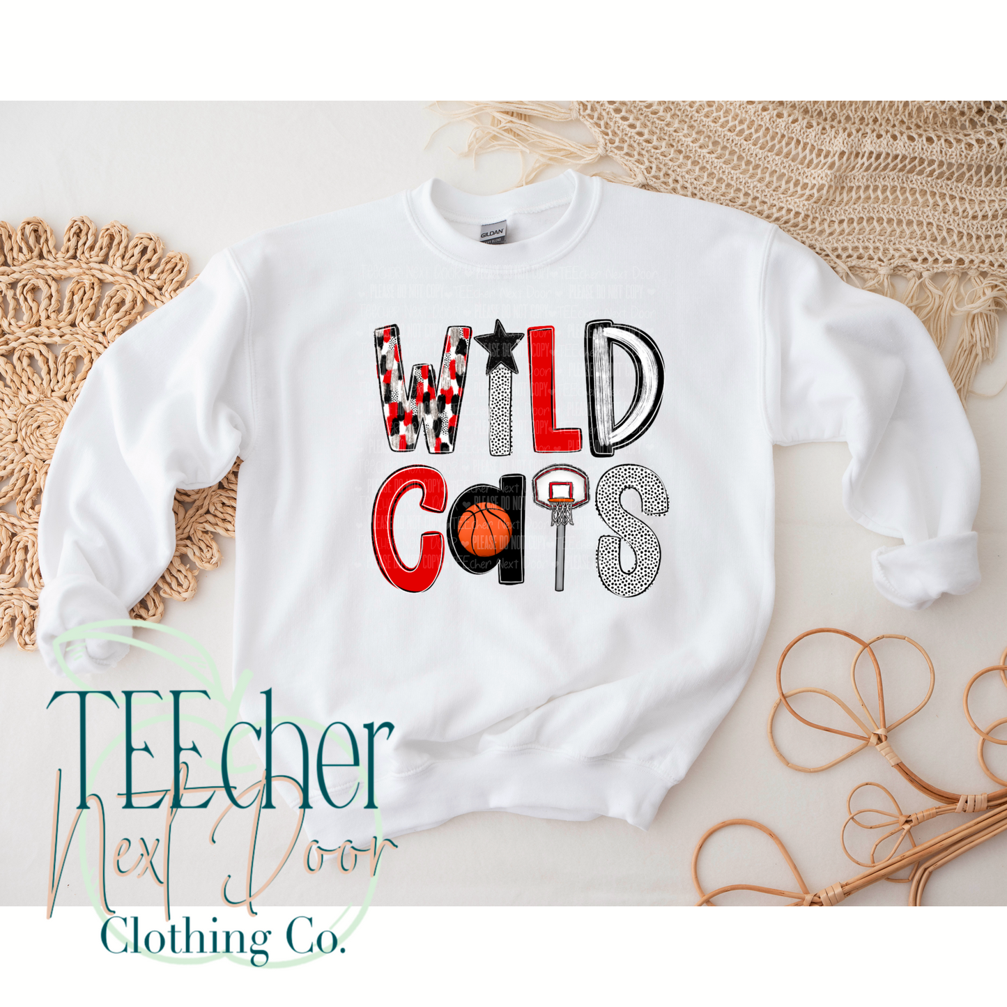 Custom Poppy Basketball Crewneck