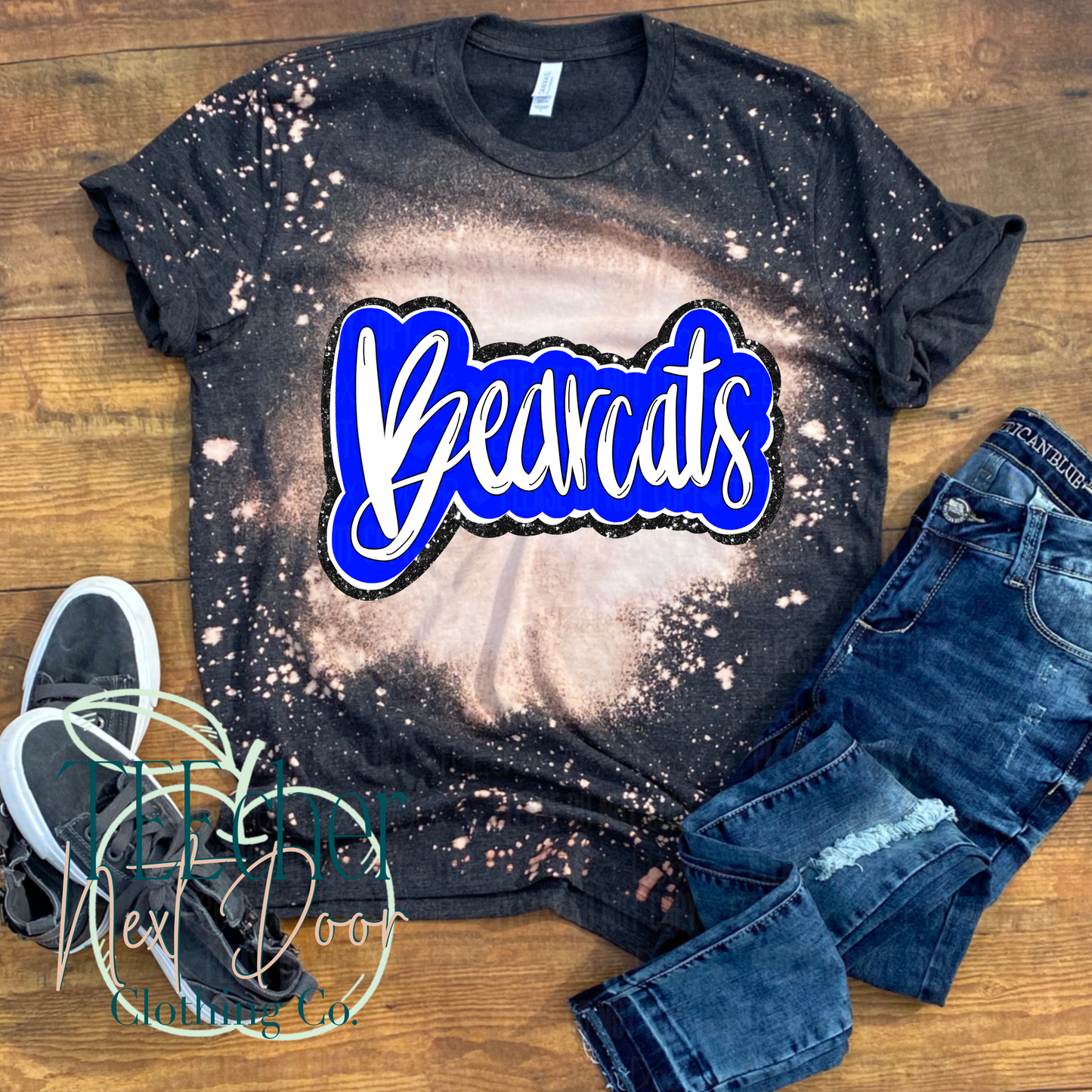Blue Bearcats Plaid Script