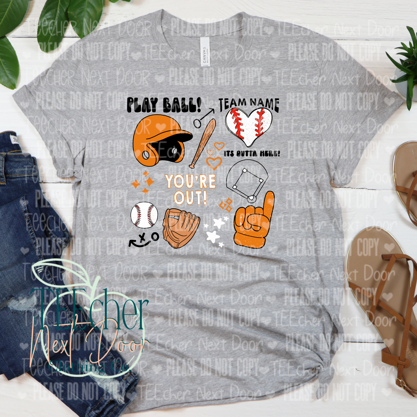 This custom baseball team shirt can be used for any little league team.