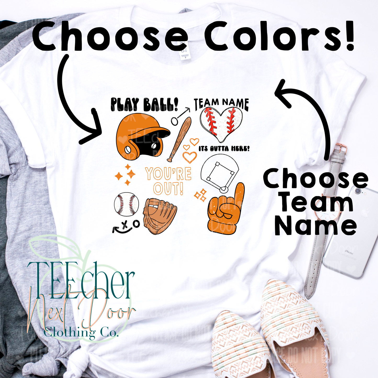 This custom baseball team shirt can be used for any little league team.