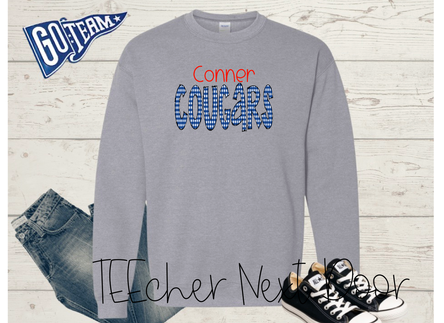 Conner Cougars Plaid Mascot