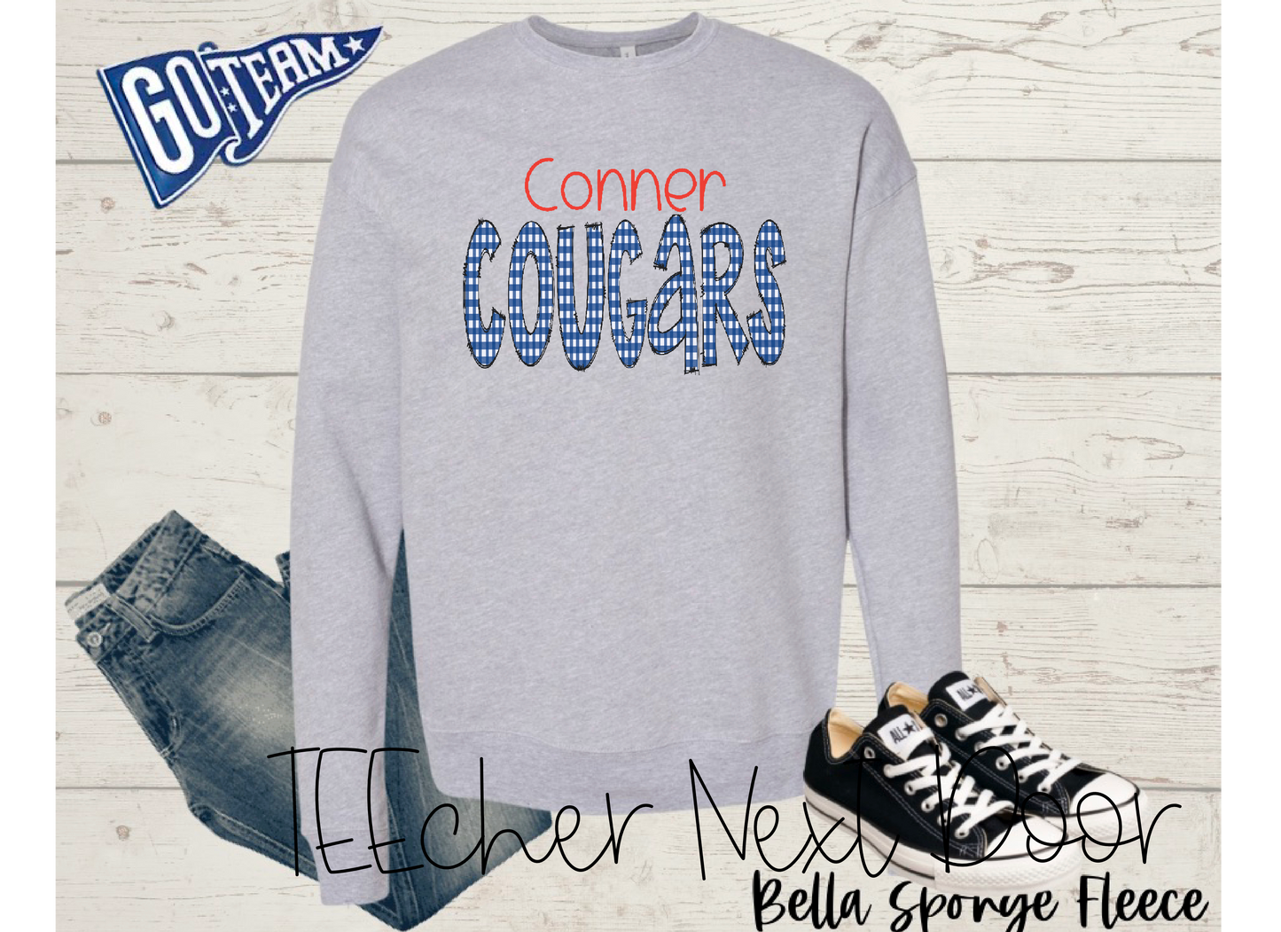 Conner Cougars Plaid Mascot