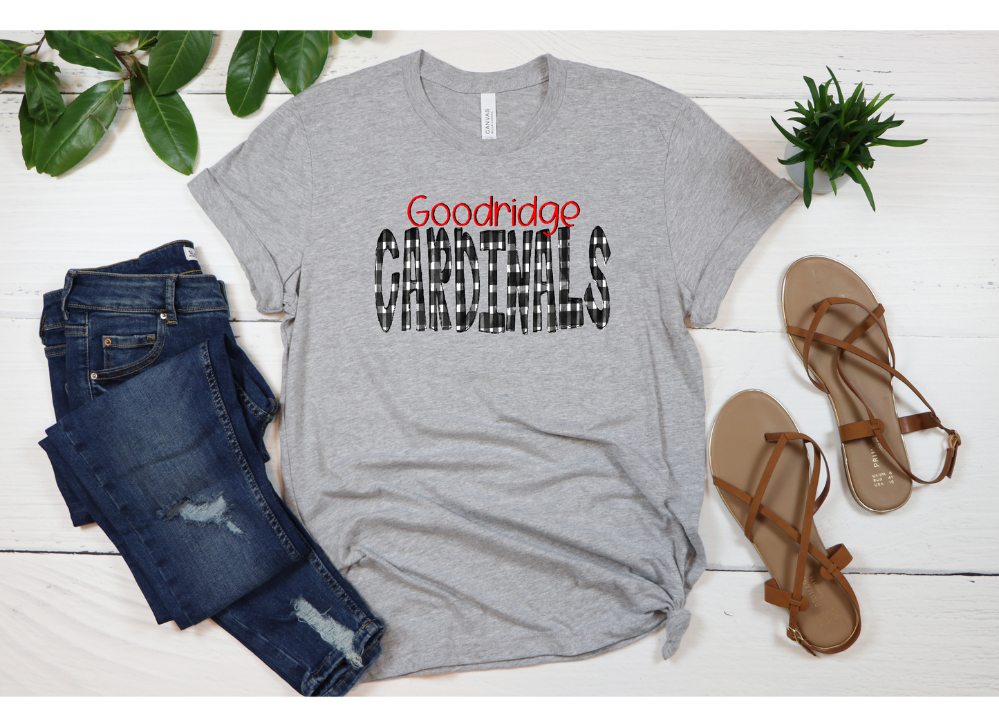 Goodridge Cardinals Plaid Mascot