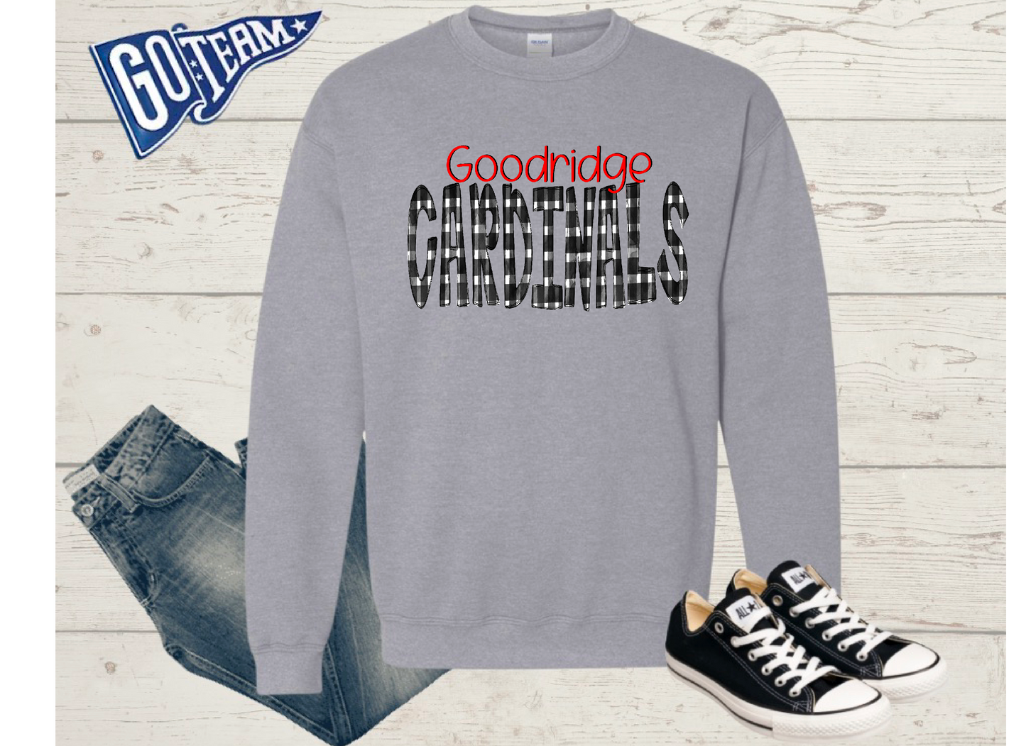 Goodridge Cardinals Plaid Mascot