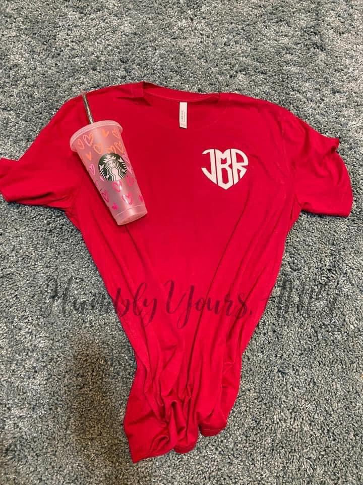 Toddler/Youth Valentine Pocket Monogram