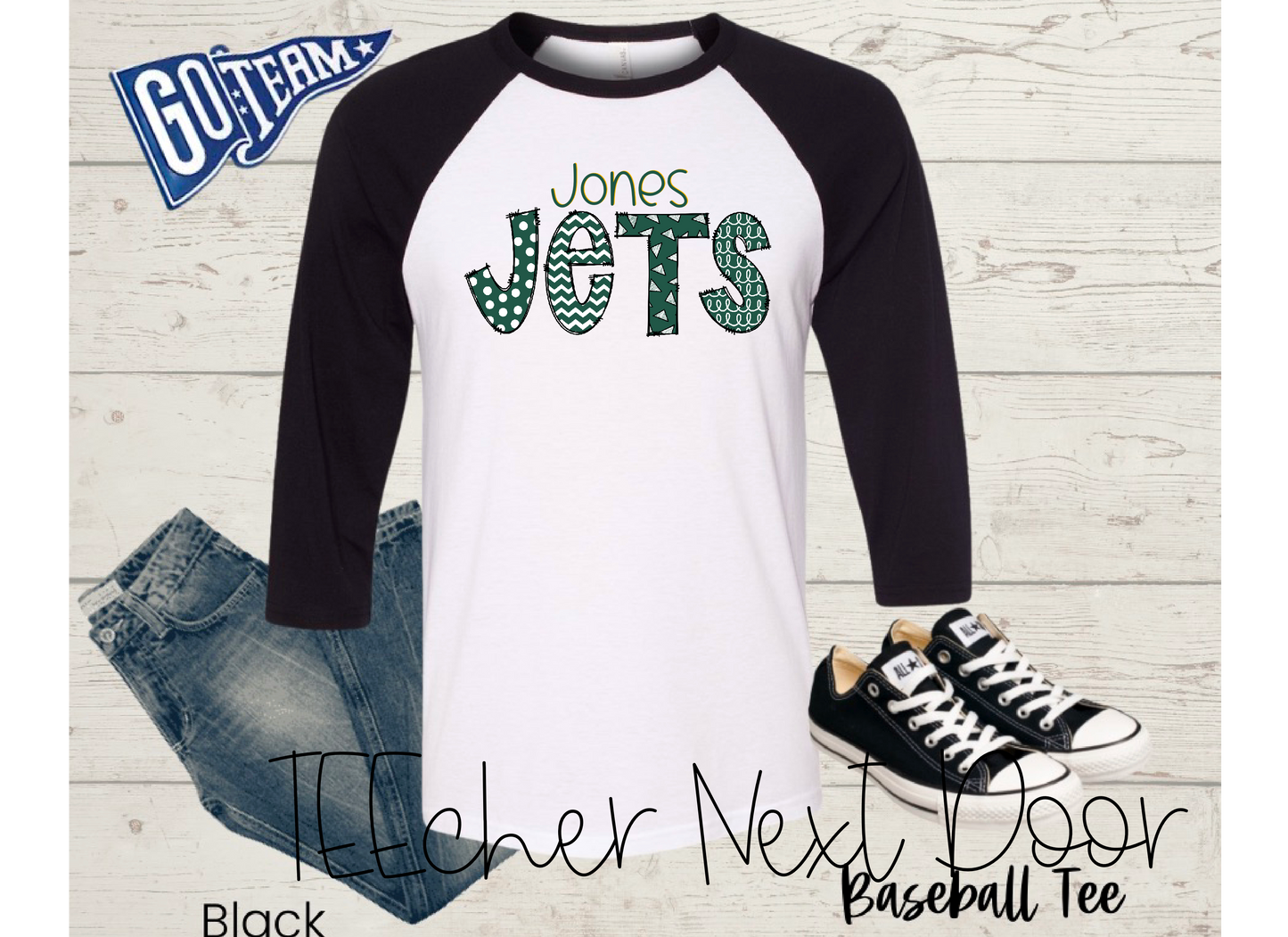 Jones Jets Plaid Mascot