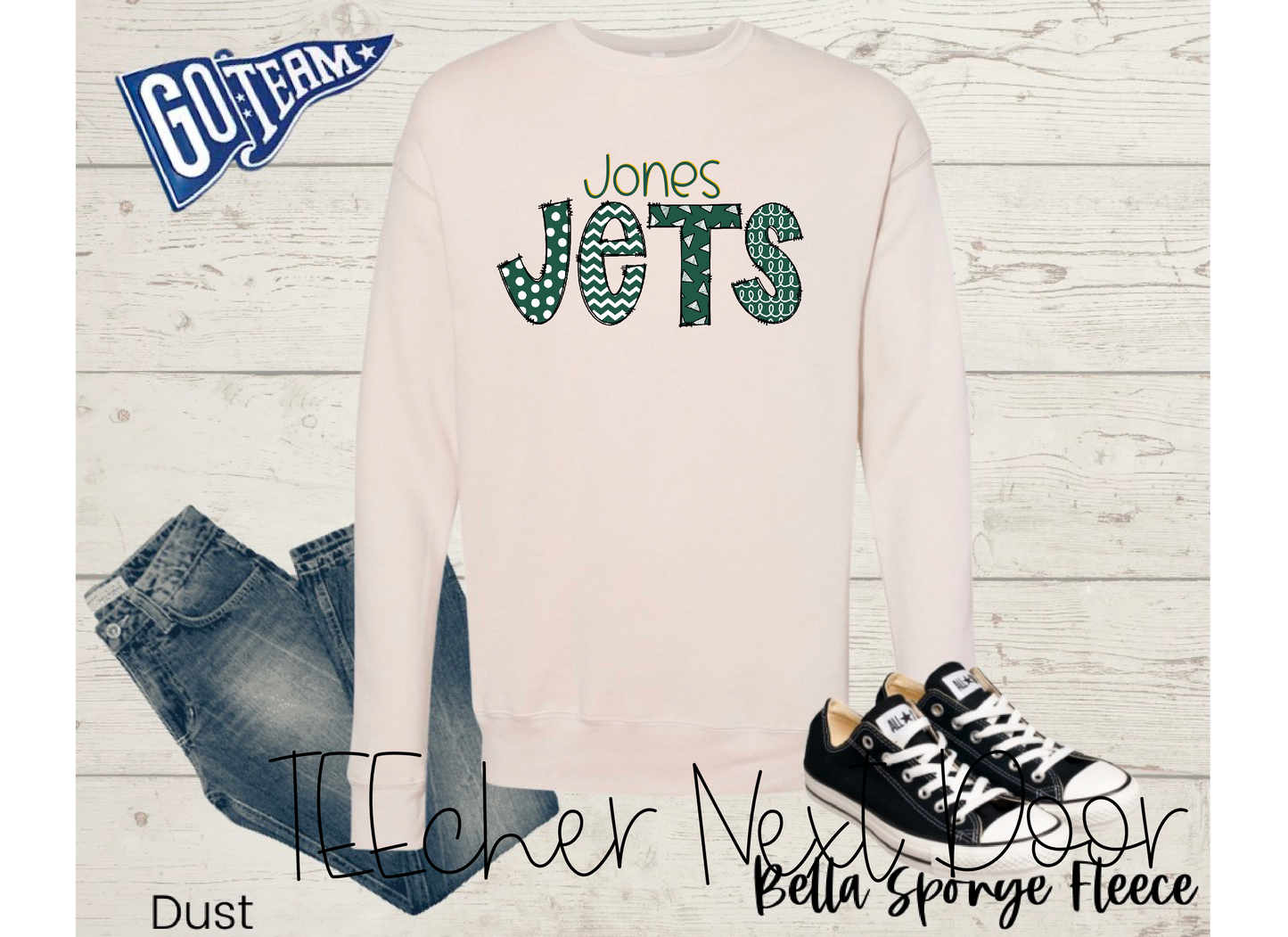 Jones Jets Plaid Mascot