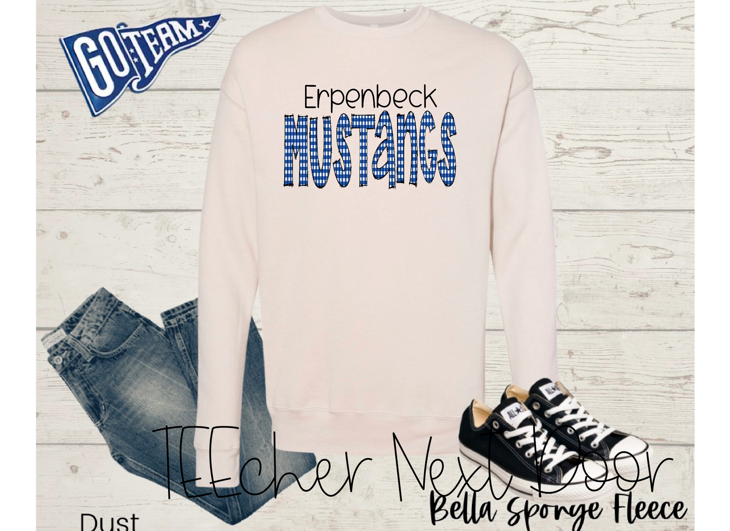 Erpenbeck Mustangs Plaid Mascot