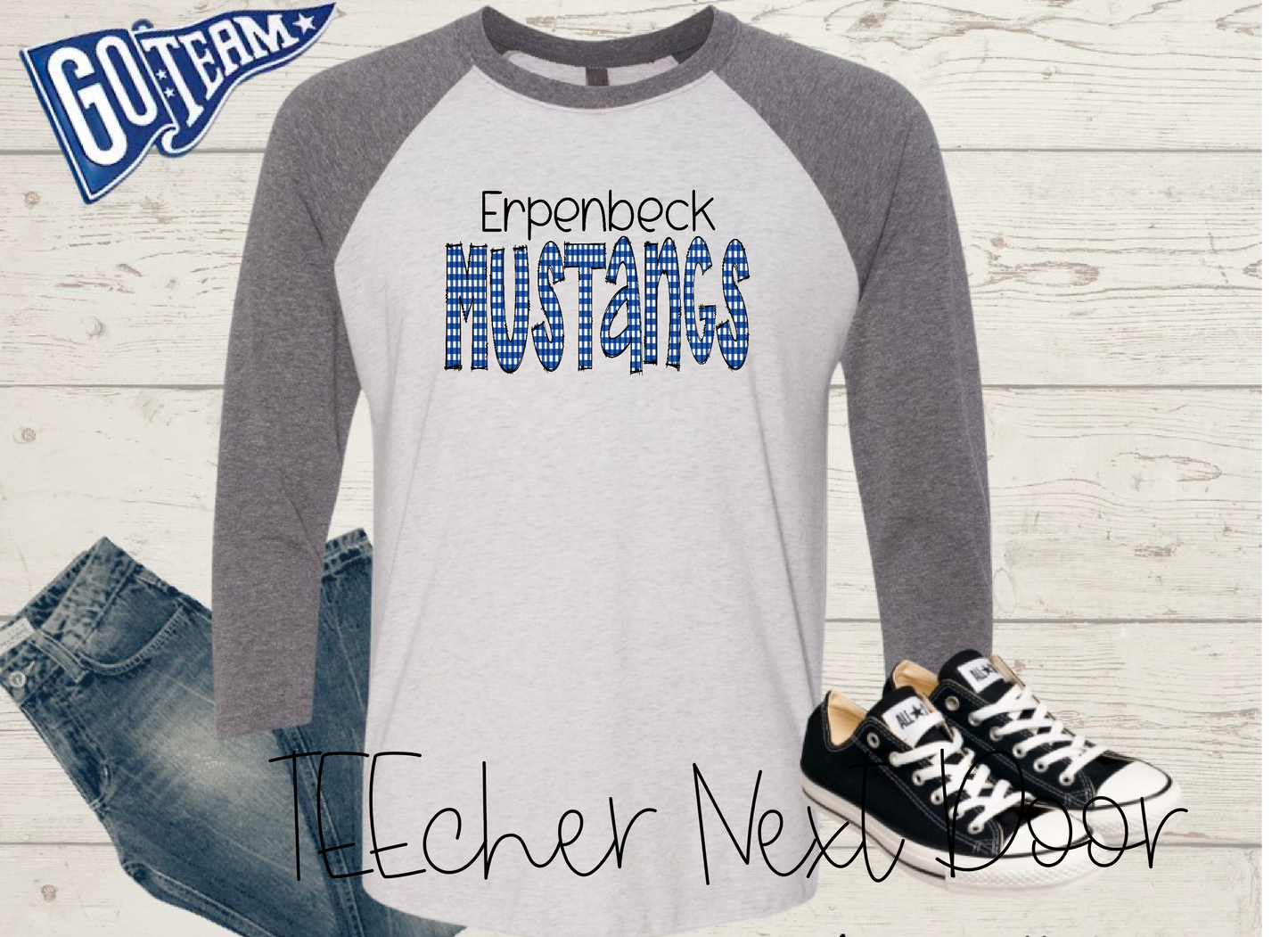 Erpenbeck Mustangs Plaid Mascot
