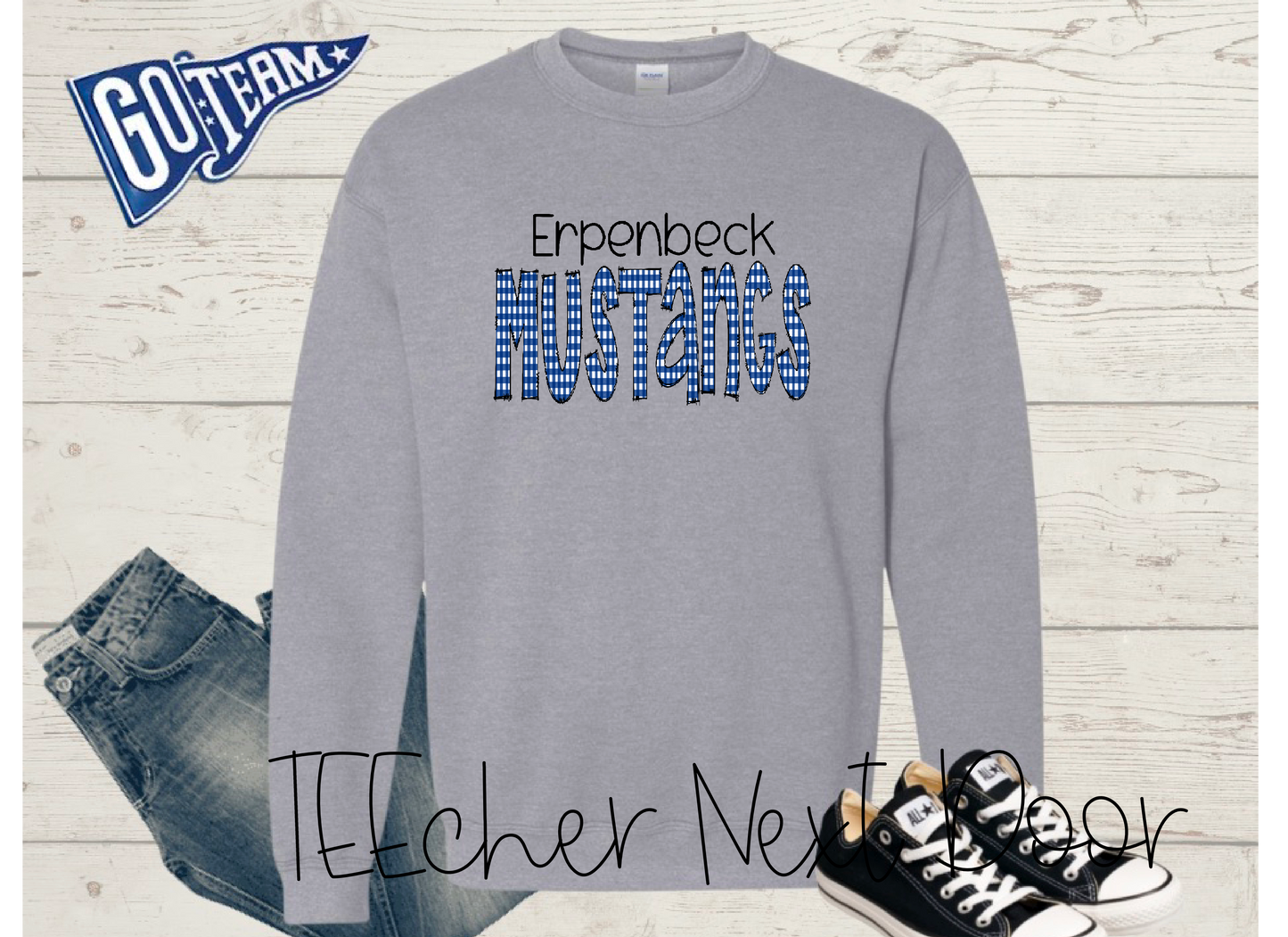 Erpenbeck Mustangs Plaid Mascot