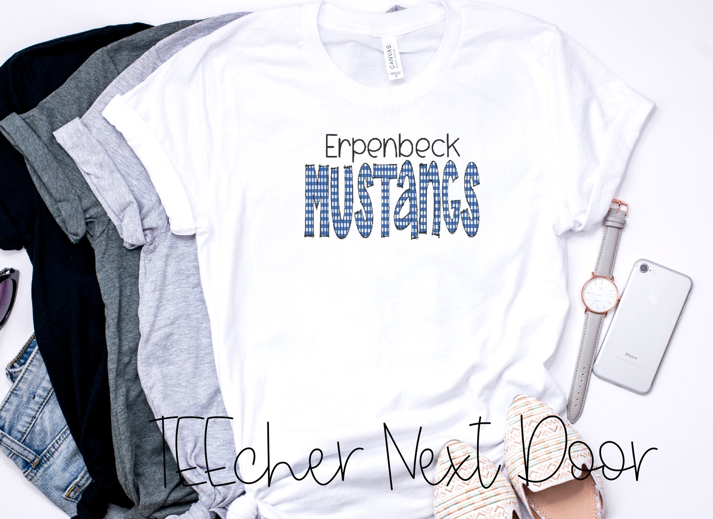 Erpenbeck Mustangs Plaid Mascot